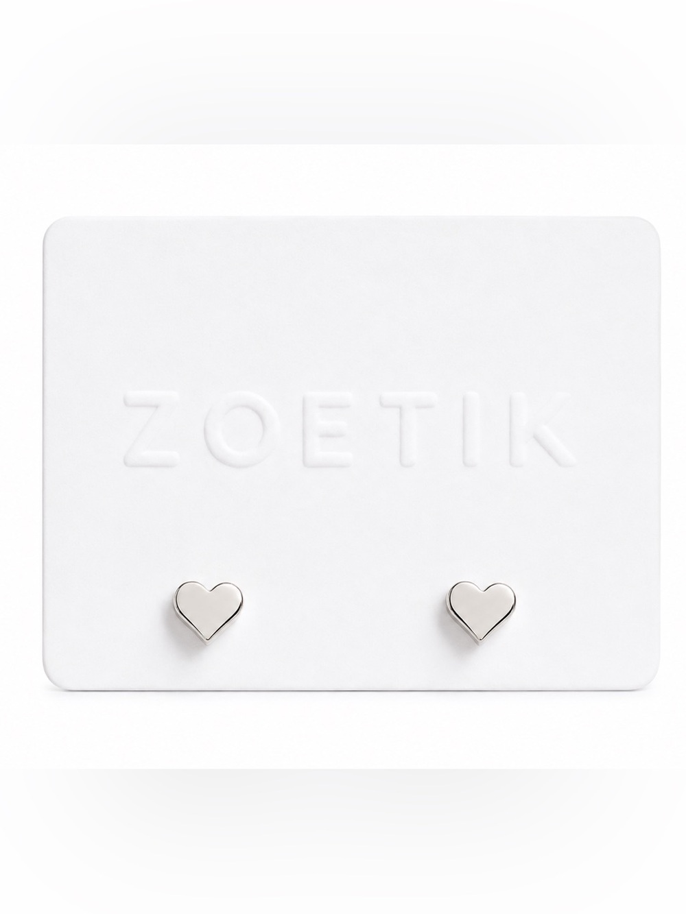 Zoetik Silver Tone Heart Stud Earrings Minimalist Dainty Romantic Everyday